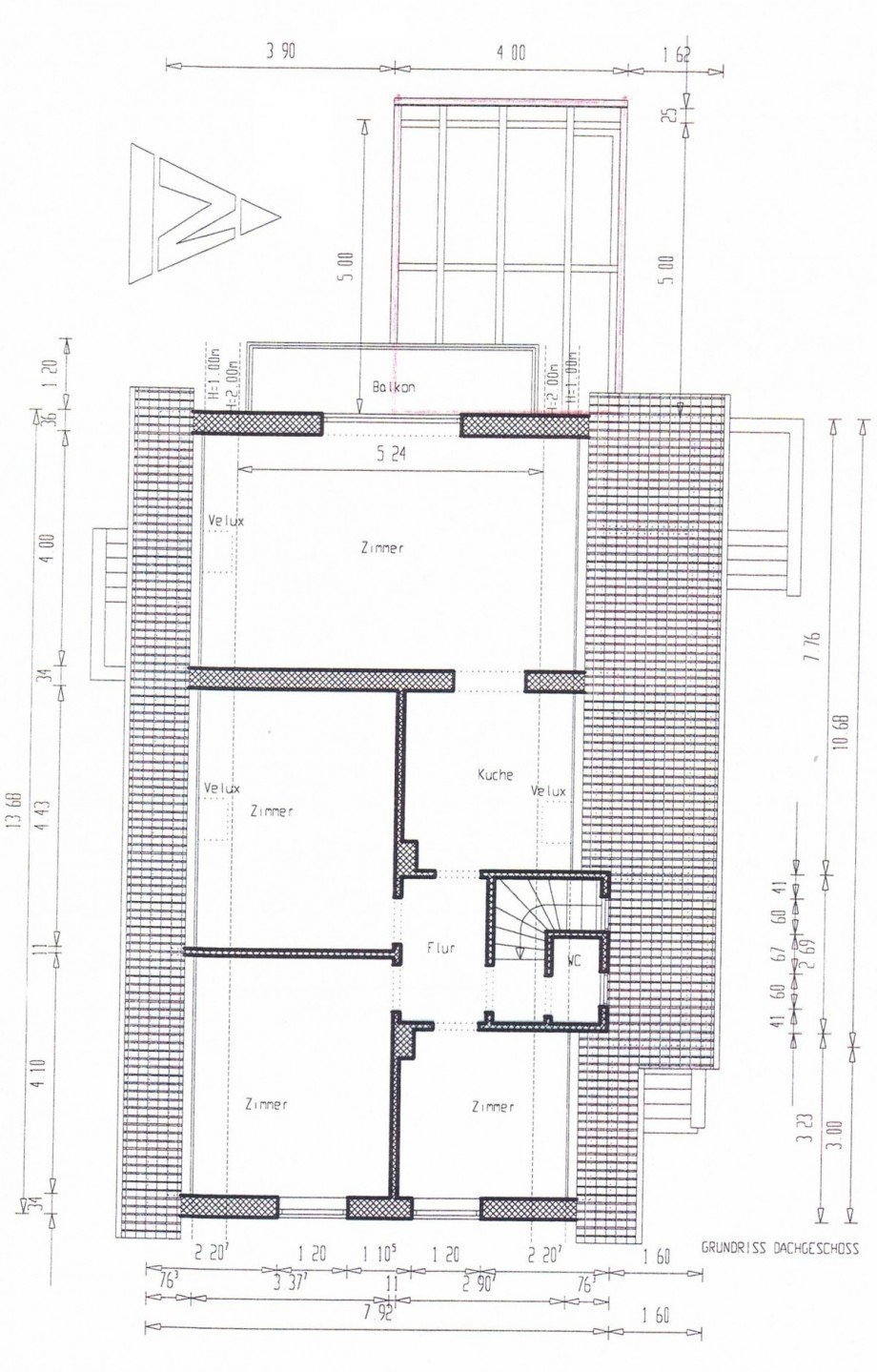 Grundriss OG + Wintergarten Einfamilienhaus Hamburg