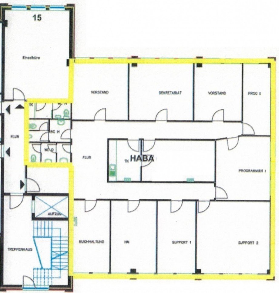 Grundriss EG B�rofl�che Hamburg