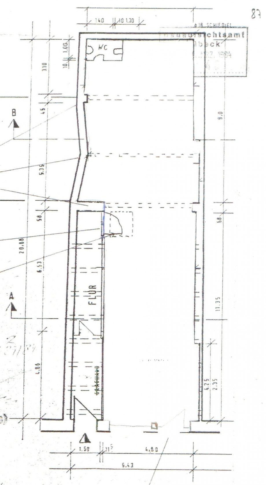 Grundriss Erdgeschoss Ladenlokal L�beck