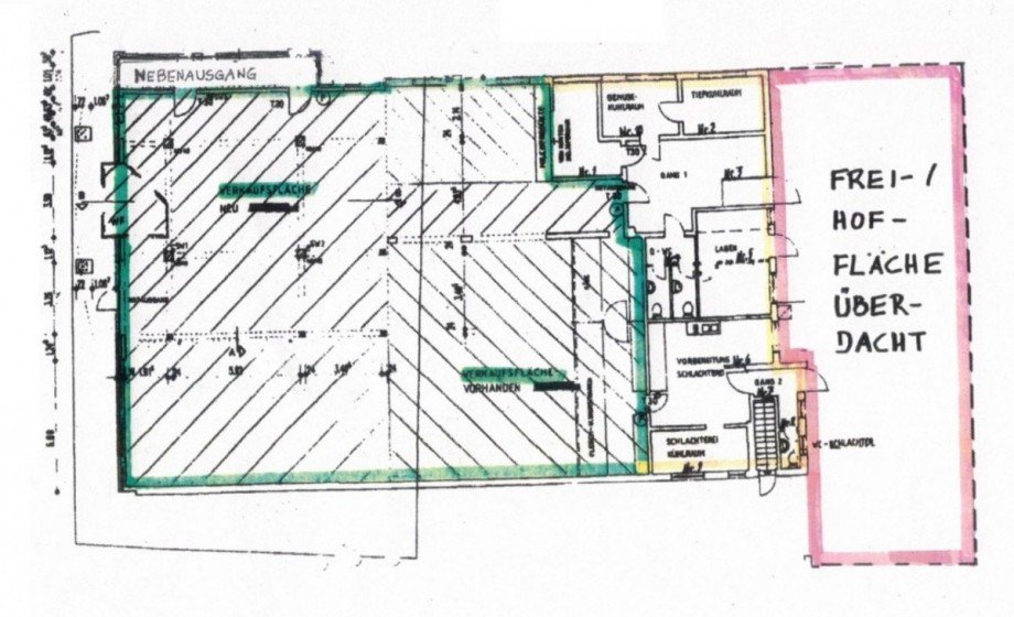Planungsskizze Erdgeschoss Einzelhandel Aum�hle