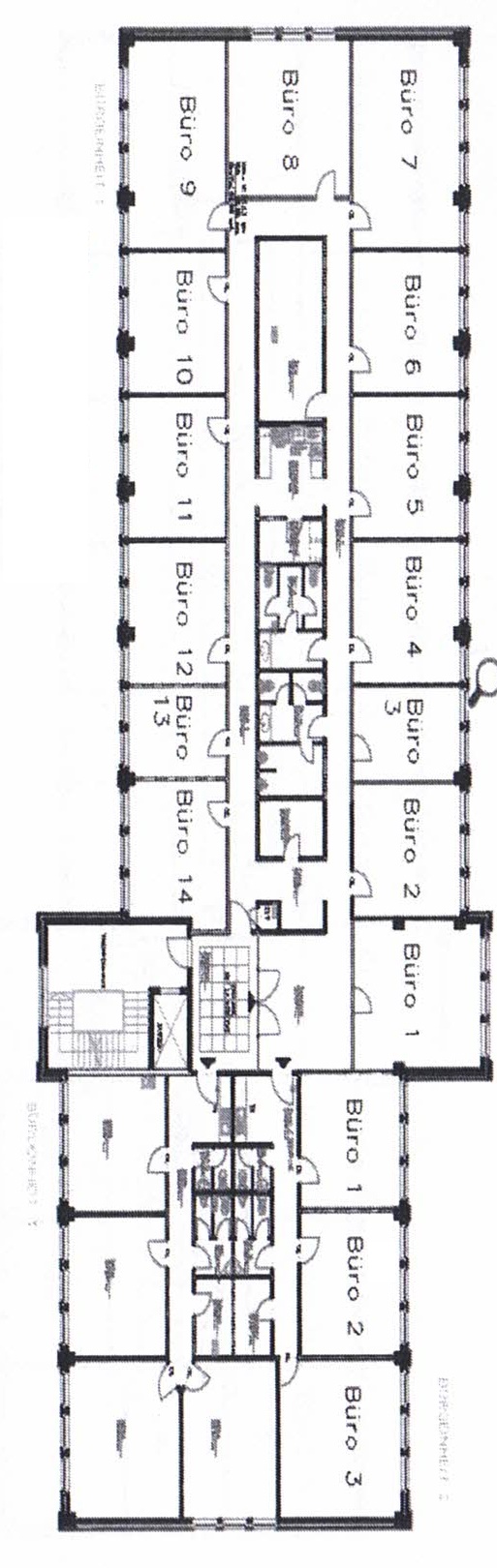 Grundriss 1. OG B�rofl�che Hamburg