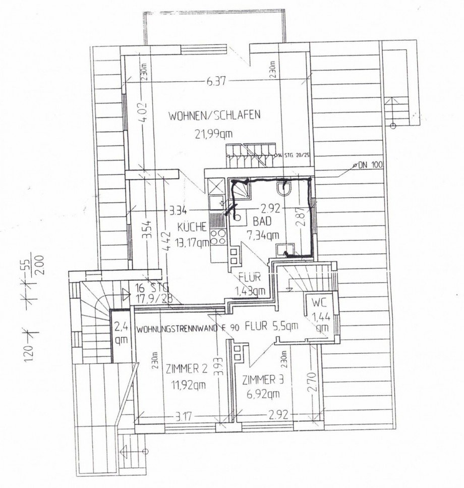 Grundriss OG Einfamilienhaus Hamburg