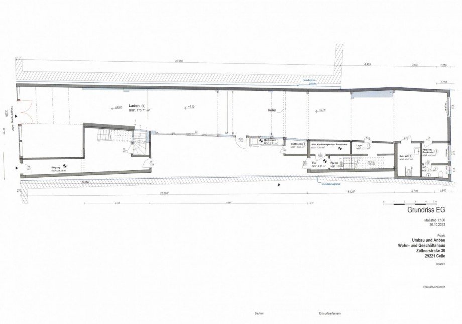Grundriss EG Wohn- / Gesch�ftshaus Celle