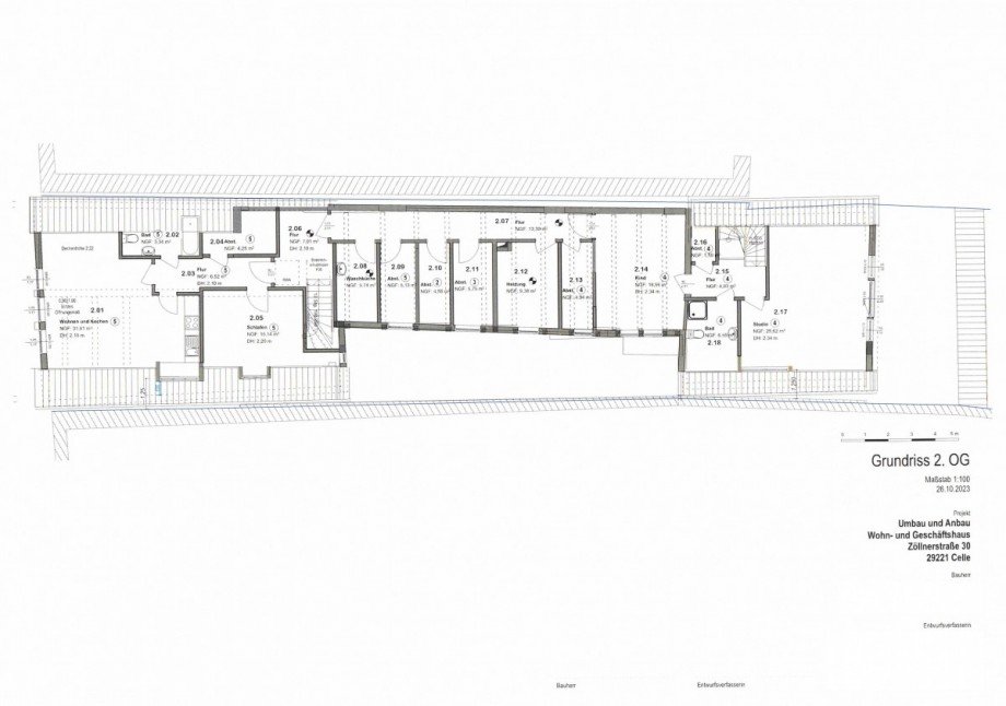 Grundriss 2. OG Wohn- / Gesch�ftshaus Celle