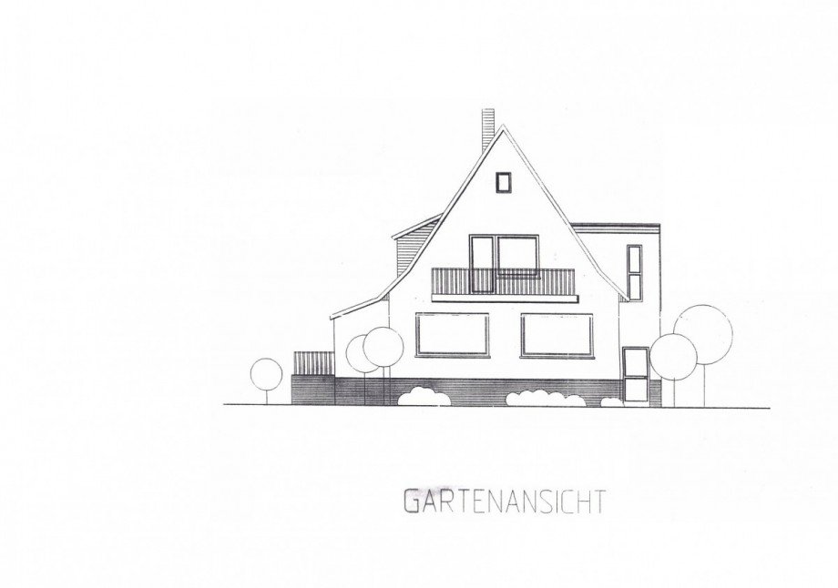 R�ckansicht Einfamilienhaus Hamburg