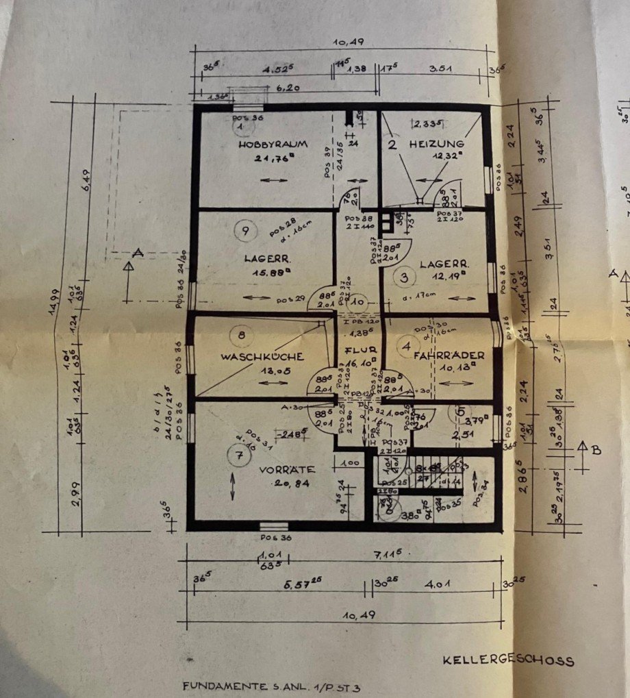 Grundriss Kellergeschoss Einfamilienhaus Hamburg
