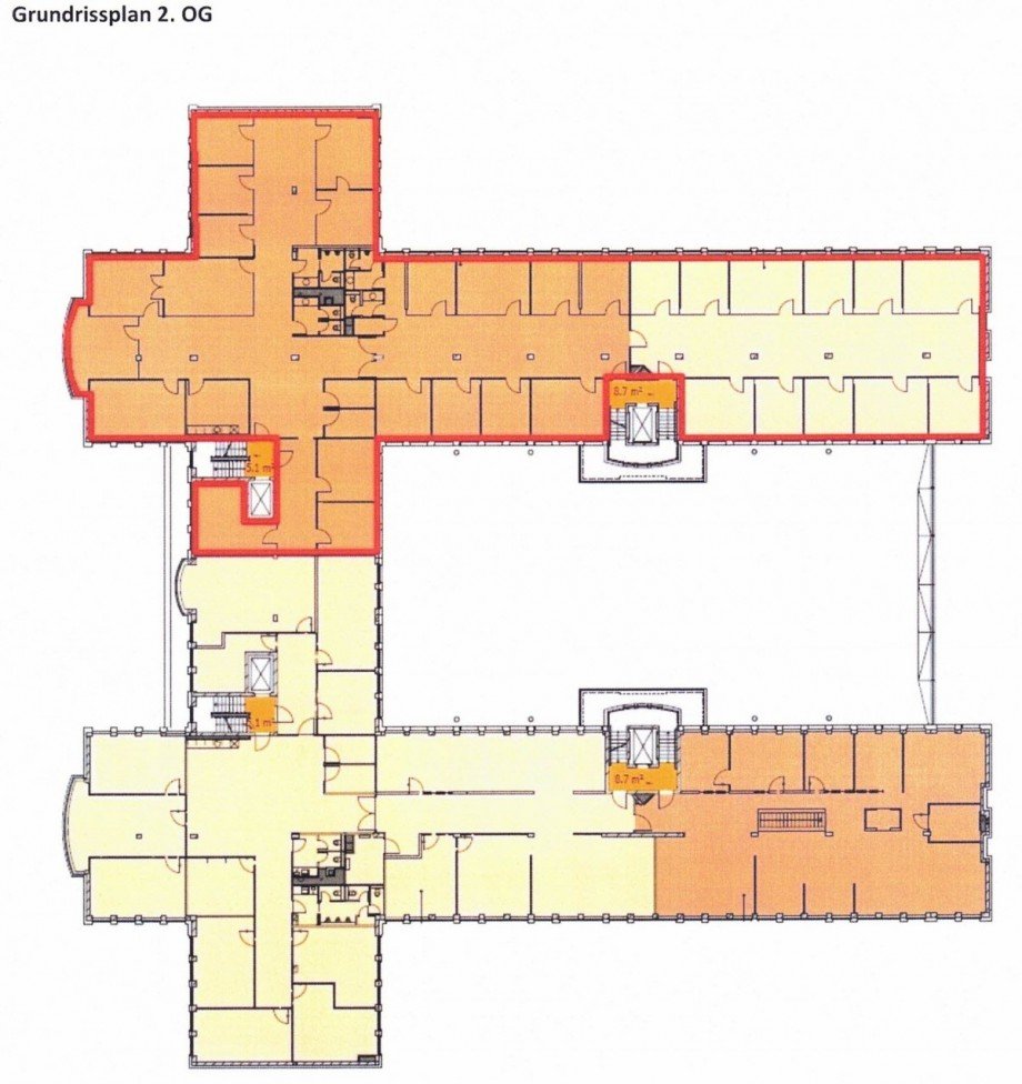 Grundrissplanung 2. OG B�rohaus Hamburg
